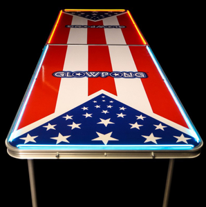 Table de bière-pong en alliage pliable en gros avec design drapeau américain et étui portable pour la fête de hayon en plein air et l'événement de jeu - Product Image 3