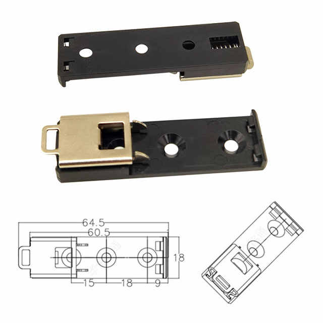 18mm Wide Spring Loaded Clamp Type Din Rail Adapter Clips