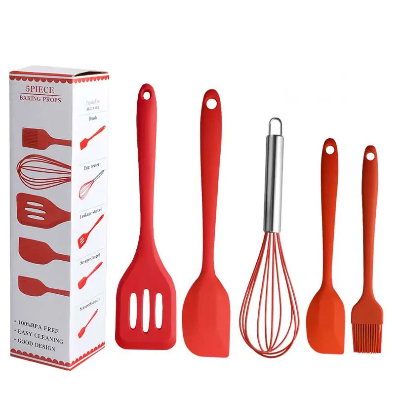 Silicone Kitchen Utensils Cooking Tools Food Grade Silicone Kitchen Utensils Set of 5