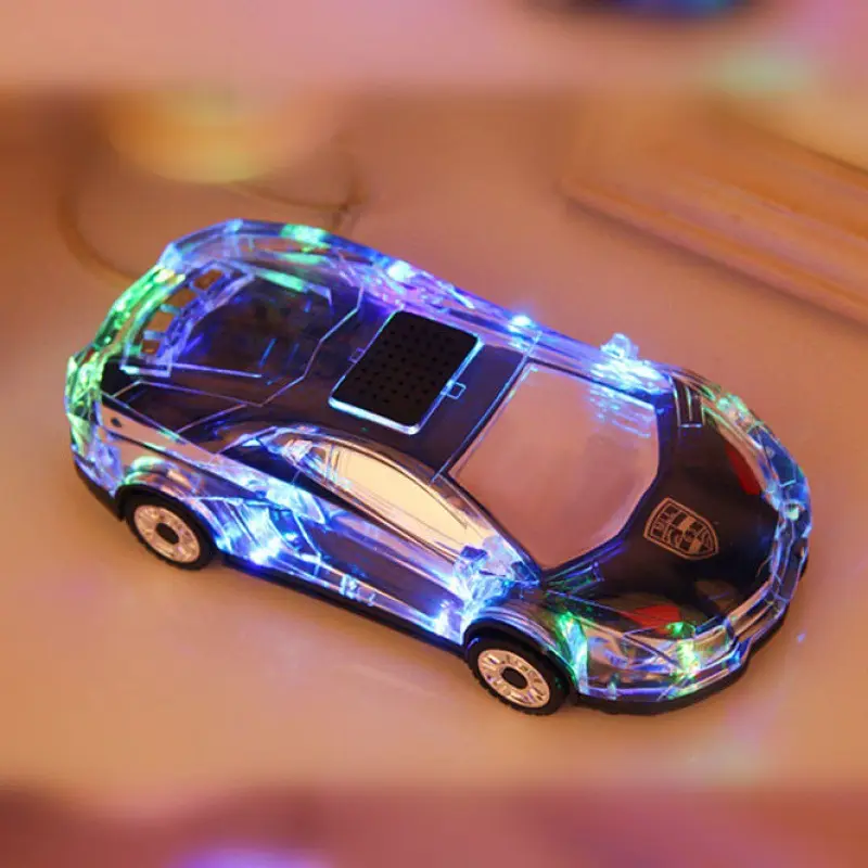 Haut-parleur Bluetooth sans fil OEM pour voiture Lumières colorées Modèle de voiture Bluetooth Son en forme de voiture Cadeau promotionnel Haut-parleur