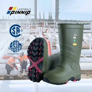 PINNIP高品质天然气工作靴耐油防电击男士安全鞋