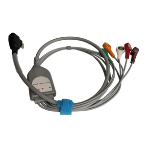 DMS300-4A DMS 300-3A 4L 홀터 레코더 ECG 환자 케이블 5 리드 와이어 HD-MI 19 핀 USB 스냅 4.0 AHA 표준 홀터 리드