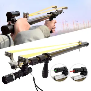 Professional slingshot hunting red/green laser precision shooting target slingshot with strong rubber band slingshot accessories