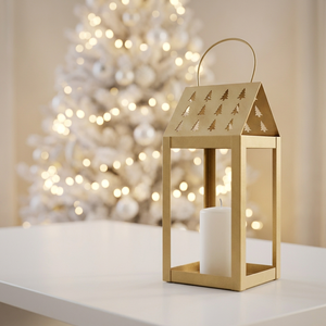 Latest Hot Selling Christmas Tree Cutouts Metal <b>Candle</b> <b>Lantern</b> for Home Tabletop Decoration - Product Image 5