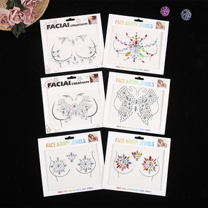 Tatouages temporaires pour femmes faux autocollants de <span class=keywords><strong>tatouage</strong></span> poitrine bijoux cristal visage décoration <span class=keywords><strong>diamant</strong></span> acrylique strass visage autocollants - Product Image 3