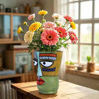Pot de fleurs en résine de grande taille, de haute qualité, décoratif, avec finition émaillée, nouveau design créatif Picasso