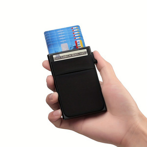 RFID Aluminium Métal Anti-Vol Style D'affaires Portefeuille Mince Minimaliste Banque Carte <span class=keywords><strong>De</strong></span> Crédit Cas avec Poussoir Latéral Pop-Up Caractéristique - Product Image 6