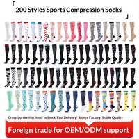 Chaussettes de compression sportives, chaussettes de sport longues élastiques unisexes, chaussettes de compression élastiques à forte pression