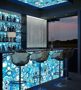 Lastra di Agata Blu di Lusso Popolare per Piani di Lavoro in Pietra, Top Cucina e Banconi Reception in Gemma Blu - Product Image 3