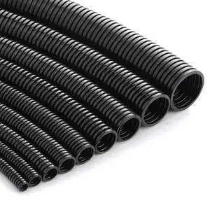 HERH Corrugated Hose plastic tubes corrugate pipe Bellows Pipe nylon tube High Quality Black Nylon Electrical Corrugated Hose