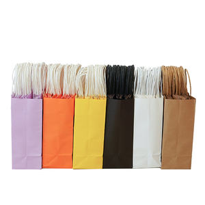 Пользовательские 150gsm Белые коричневые бумажные пакеты для одежды подарочная упаковка для покупок с напечатанным логотипом - Product Image 3