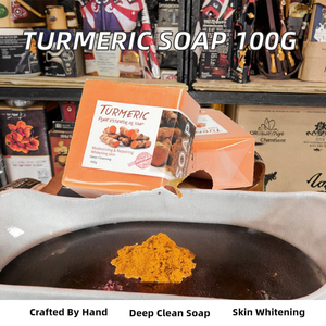 Jabón en Barra Herbal de Cúrcuma de 100g, Aroma Fresco y Cuidado Profundo, Blanqueador de Piel, para Baño y Ducha - Product Image 3
