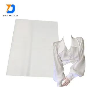 Jinda kain dari Cina warna Solid berkilau 120gsm 59 "lebar 100% kain poliester untuk kemeja sutra seperti kain tenun poplin