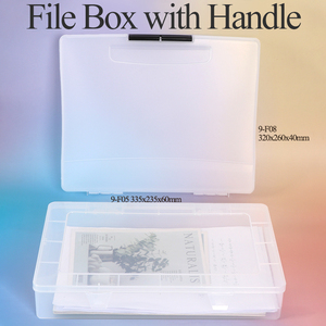 SUNSHING Clear Plastic <b>File</b> Storage Box Office Document Organizer Portable Project Case for Scrapbook Paper Craft Stationery - Product Image 1