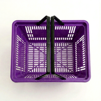 Panier de courses en plastique PHD - Bac à provisions en PP durable avec 2 poignées, design ergonomique pour supermarchés, commerces de détail et magasins de proximité