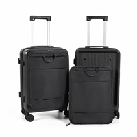 Bagage à main 2-en-1 détachable avec sac à dos pour ordinateur portable, fixation magnétique, port USB, séparation humide/sec, approuvé par les compagnies aériennes