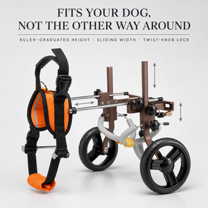 Fauteuil roulant pour chien en aluminium réglable avec support à bouton rotatif pour la mobilité des pattes arrière - Product Image 4