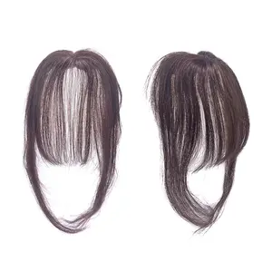 Human Hair Bangs With Clip Easy To Use Hand Made Mono Base Straight Hair Supplier