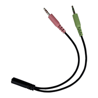 Câble répartiteur en Y personnalisé 3,5 mm femelle vers micro audio mâle, adaptateur de casque stéréo tressé en nylon noir