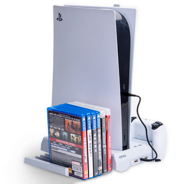 Ancreu Multi-functional Scalable Game Card Storage Stand Charger Station Charging Dock for PS5 Playstation