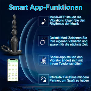 Aplicación Anal Beads con vibración Control remoto Anal Plug Silicona Anal Balls Juguetes sexuales Pene erótico Cock Ring para principiantes - Product Image 5