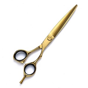 Professional Hairdressing Scissors 7 Inch 440C Stainless Steel Sharp Blade Medium Handle For Cutting Gold Hair Flat Cut - Product Image 1