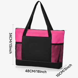 Tas Tote utilitas besar kustom dicetak Logo tas Tote dengan saku Zip guru perawat sekolah kerja - Product Image 3