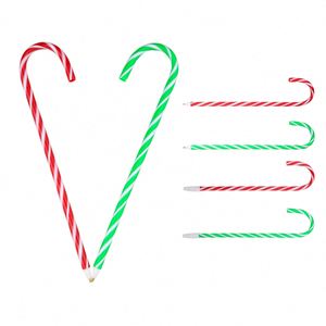 Christmas Promotion Plastic Gel Pens Wholesale Candy Cane-shaped Signature Pen Christmas <b>Gift</b> Suitable for Corporate Events - Product Image 2