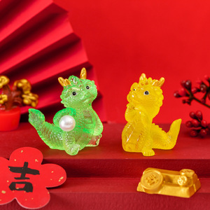 Mini Muñeco de Dragón Translúcido para el Año Nuevo Chino 2024, Lindo y Realista, Decoración para el Hogar, Auto o Escritorio, Dragón de Feng Shui - Product Image 5