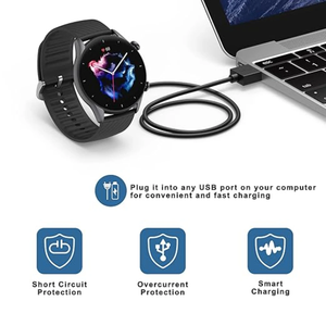 Cable cargador USB para <span class=keywords><strong>Amazfit</strong></span> <span class=keywords><strong>Bip</strong></span> <span class=keywords><strong>3</strong></span> <span class=keywords><strong>3</strong></span> Pro <span class=keywords><strong>GTS</strong></span> 4 Mini GTR 2 GTS2 Mini T-Rex Pro GTR 2E Cable magnético de carga - Product Image 6