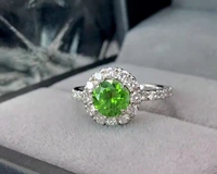 SGARIT OEM Fine bijoux 3.74g 18k Or Blanc 0.52ct Diamant 1.23ct Demantoid Anneau Marque Bijoux Fournisseur