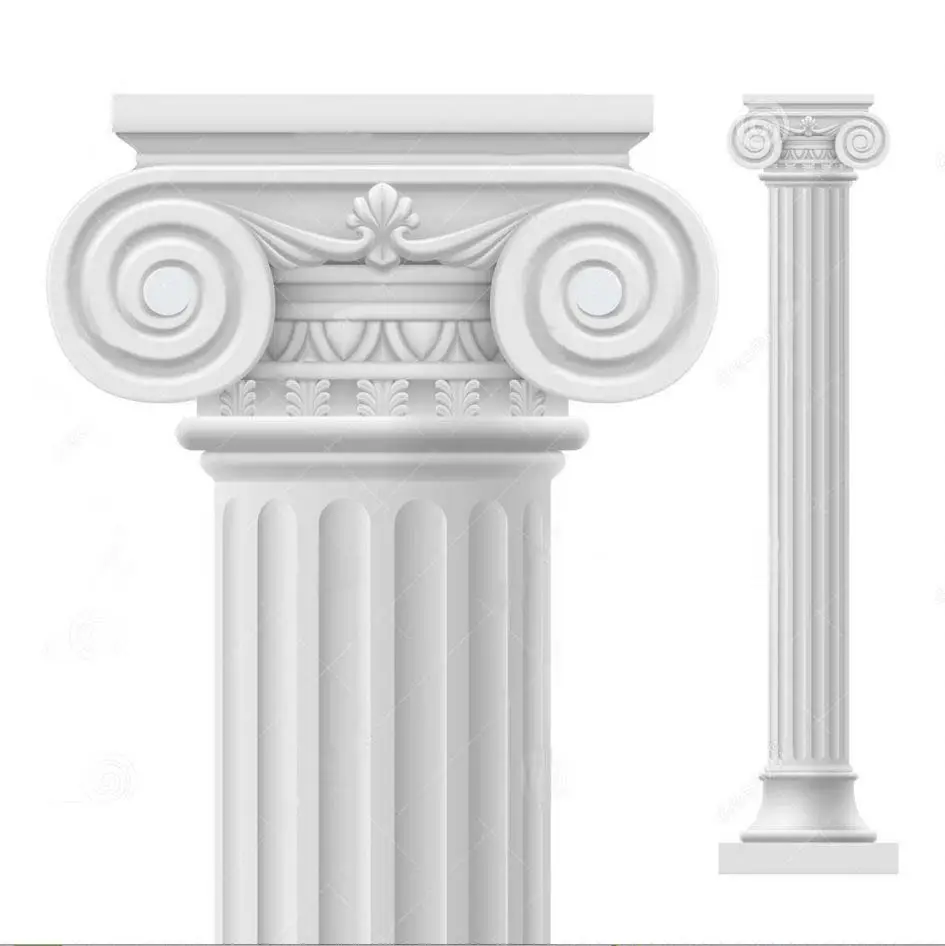 Grande colonne de marbre en pierre naturelle sculptée à la main, Design personnalisé