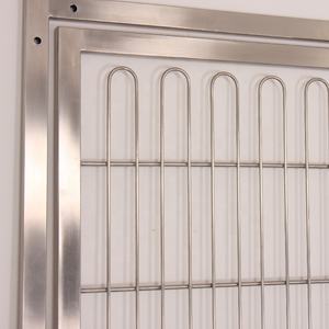 กรงสุนัขแบบเดินเข้าได้ ขนาดใหญ่ ทำจากโลหะสแตนเลส ป้องกันลม ผลิตตามสั่ง โรงงานผลิตกรงสัตว์เลี้ยงขายดี รุ่นสีเงิน - Product Image 4