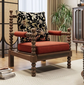 Chaise en bois massif et tissu, style vintage, pour salon, chambre à coucher, chaise américaine Perle, chaise Perle simple rétro, style <span class=keywords><strong>français</strong></span> - Product Image 1
