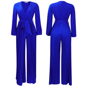 2025 Miyaki Dresses Của Phụ Nữ Thời Trang Mùa Xuân Dài Tay Áo Pleated Abaya Dubai Jumpsuit Midi Chân Rộng Vành Đai Sexy Cộng Với Kích Thước Một Bộ - Product Image 3