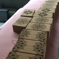 Bloque de Yoga de Corcho de Alta Densidad con Estampado de Mandala, Hecho de Corcho Natural Sostenible, Premium, Ecológico |   Bloques de Yoga Antideslizantes