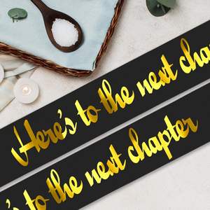 Voici votre ceinture de chapitre suivant, dorée et noire, porte-bonheur, pour la remise des diplômes, le nouvel emploi, la retraite, les fournitures de fête. - Product Image 2