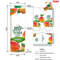 Stelo 1L Carton Grande Taille Familiale Boîte Aseptique Multicouche Prisma Contenant Liquide Cylindrique Lait Jus Eau Boisson