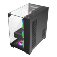 Boîtier d'ordinateur de jeu de luxe au design nouveau, 3 côtés en verre trempé, vue complète, compatible avec un radiateur de 360 mm, boîtier PC gamer ATX