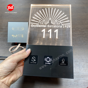 Bán buôn khách sạn cửa chuông không làm phiền dấu hiệu LED cửa phòng số dấu hiệu Acrylic khách sạn LED CỬA số dấu hiệu với chuông cửa - Product Image 2