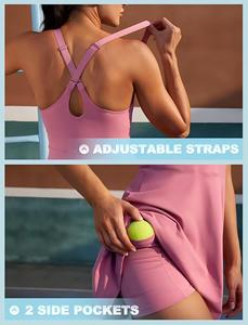 लड़की की आस्तीन रहित नरम एथलेटिक गोल्फ टेनिस स्कर्ट के साथ पैड त्वरित सूखी कसरत स्कर्ट उच्च गुणवत्ता वाली गोल्फ टेनिस पोशाक महिलाओं - Product Image 4