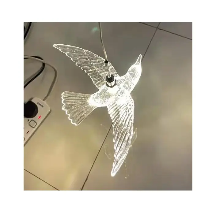Luminária suspensa nórdica de luxo, lustre de pássaro, moderno, restaurante, pingente de iluminação personalizada