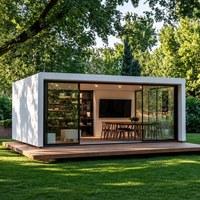 Studio de jardin et espace de travail en acier léger préfabriqué modulaire contemporain