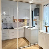 Porte en verre feuilleté pour cuisine et salle de bain, anti-explosion et anti-éclatement, insonorisée et résistante à l'humidité