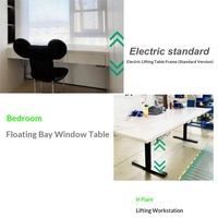 Bureau d'étude intelligent à hauteur réglable électriquement avec deux pieds en PVC, design moderne