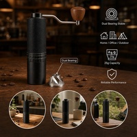 Moulin à café manuel de luxe CNC en acier inoxydable 420, broyeur à 5 meules, anneau de réglage facile à saisir, capacité de 30g pour grains de café