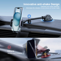 Support de téléphone portable flexible pour pare-brise de voiture, bras long, col de cygne, forte aspiration, support mobile pour camion, véhicule, forme de bureau