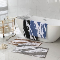 Tapis de bain en microfibre à motif marbre personnalisable, lavable en machine, doux, pour salle de bain et douche, idéal pour se prélasser au soleil
