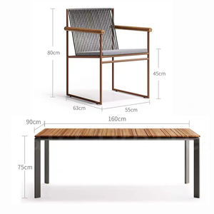 Asil ev tik dikdörtgen ahşap dış mekan yemek masası dış mekan mobilyası - Product Image 4
