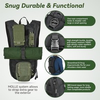Sac à dos d'hydratation tactique Molle avec poche à eau TPU de 3 L, sac à dos pour le cyclisme, la randonnée, la course à pied, l'escalade, la chasse, le vélo